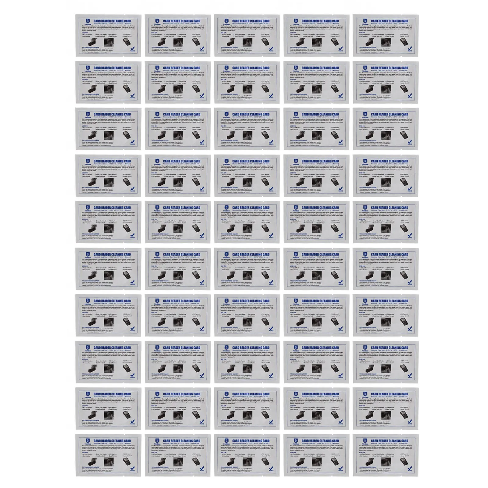 50pcs Credit Card Reader Cleaner POS Swipe Terminal Cleaning Cards for ATM Machines Card Printers
50pcs Credit Card Reader Cleaner POS Swipe Terminal Cleaning Cards for ATM Machines Card Printers