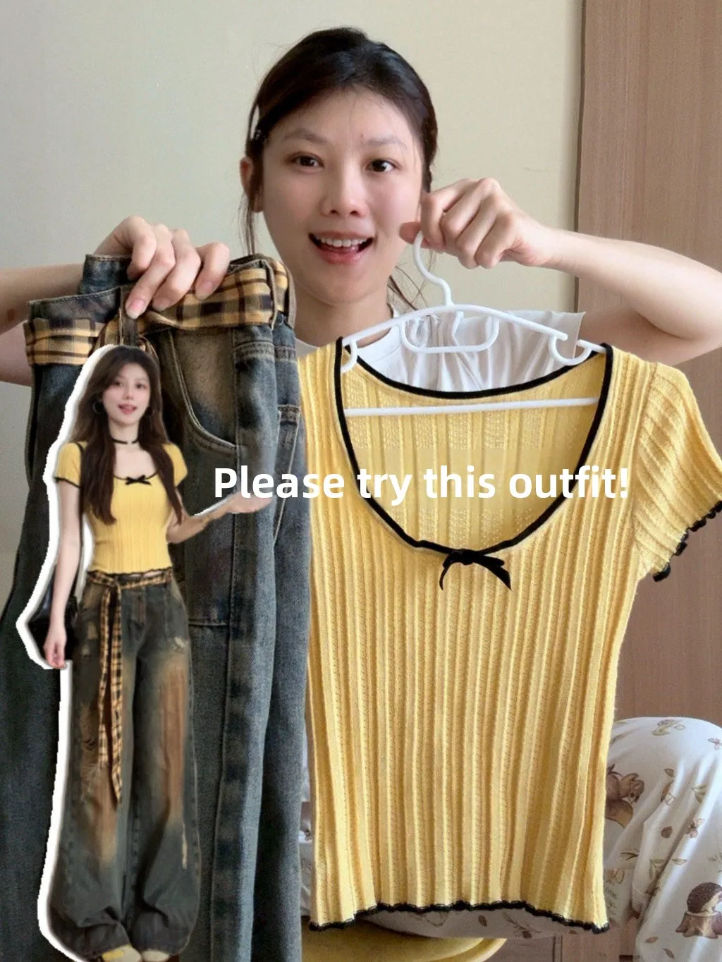 Korean Style Slim Fit Short Sleeve Knitted Top Women's Light Weight Breathable Hollow out Design Yellow Color Shoulder T-Shirt
Korean Style Slim Fit Short Sleeve Knitted Top Women's Light Weight Breathable Hollow out Design Yellow Color Shoulder T-Shirt