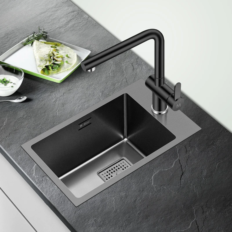 Black nano stainless steel small single slot kitchen tea room bar balcony small sink
Black nano stainless steel small single slot kitchen tea room bar balcony small sink