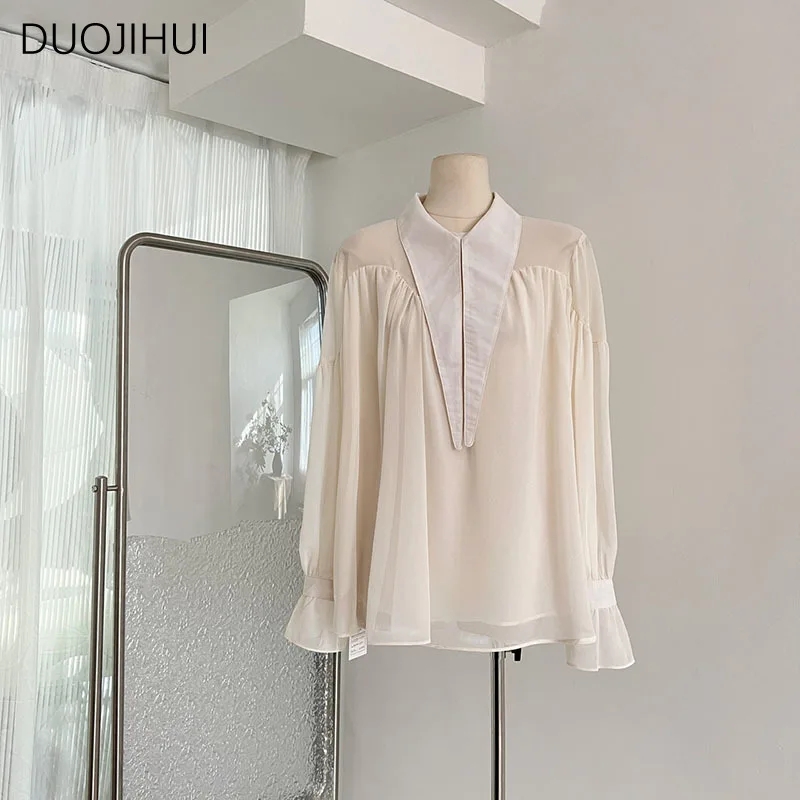DUOJIHUI New Sweet Basic Long Sleeve Loose Female Blouse Classic Elegant Office Lady Fashion Simple Chiffon Casual Women Blouse
DUOJIHUI New Sweet Basic Long Sleeve Loose Female Blouse Classic Elegant Office Lady Fashion Simple Chiffon Casual Women Blouse