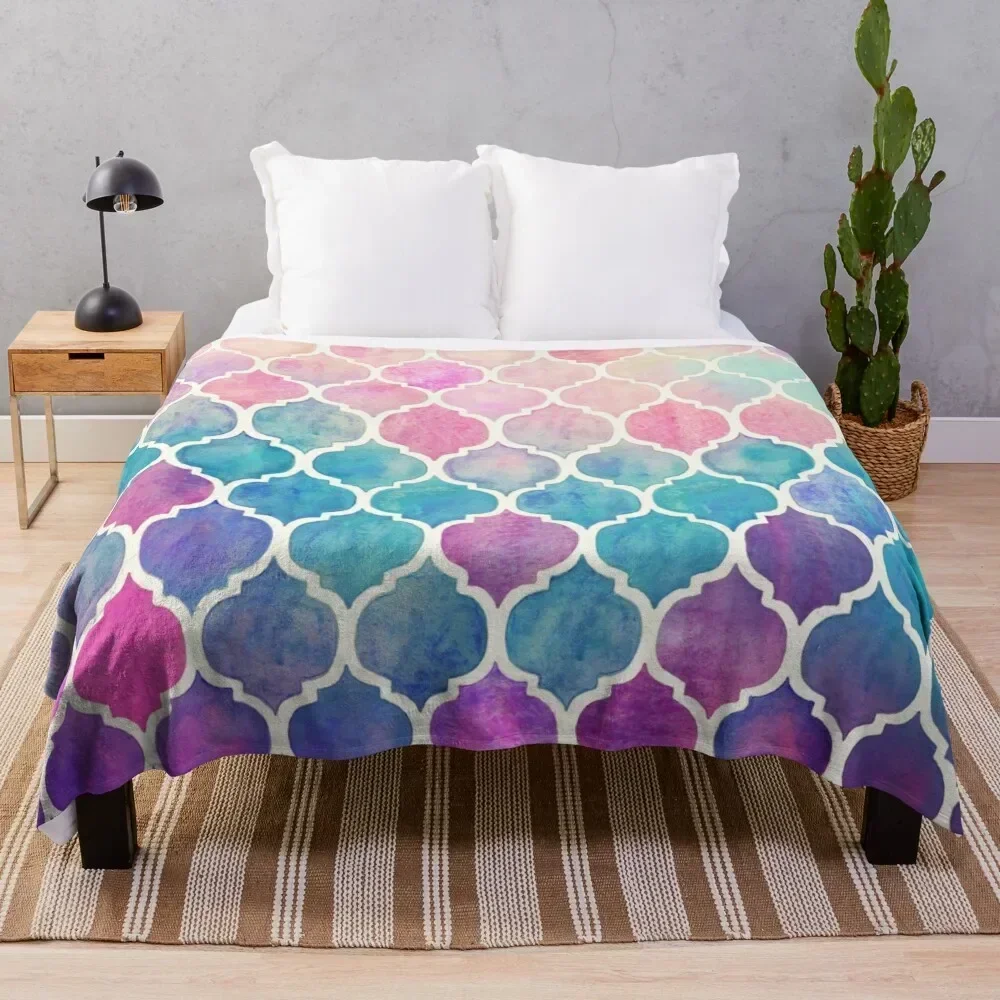 Rainbow Pastel Watercolor Moroccan Pattern Throw Blanket Ultra Soft Flannel Fleece Blanket for All Seasons
Rainbow Pastel Watercolor Moroccan Pattern Throw Blanket Ultra Soft Flannel Fleece Blanket for All Seasons