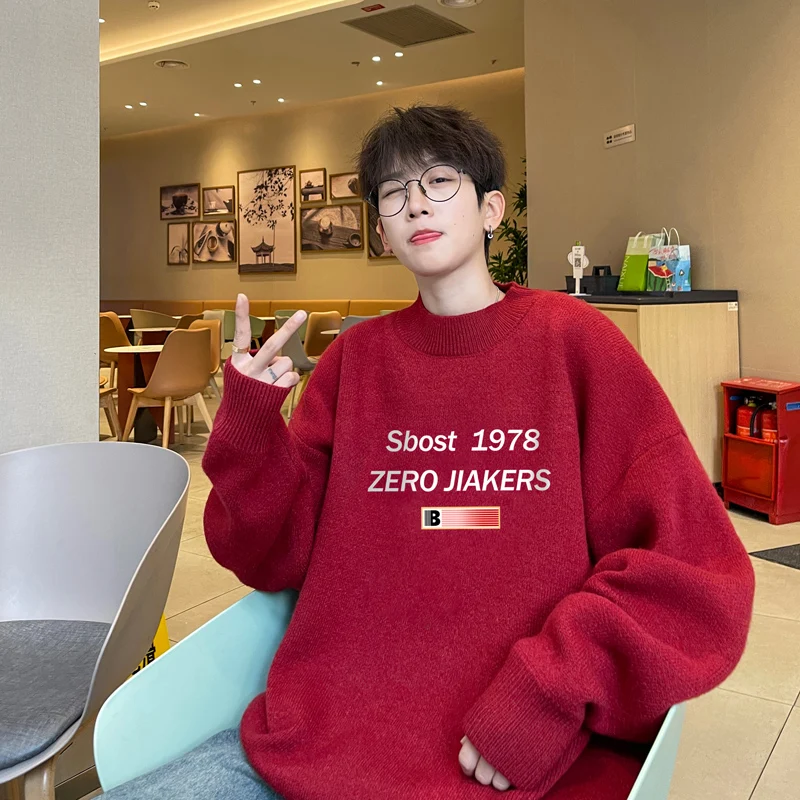 Trendy f-High Collar Knitted Sweater for Boys Spring Autumn Warm Base Layer irt Casual Loose Fit Long Sve Print
Trendy f-High Collar Knitted Sweater for Boys Spring Autumn Warm Base Layer irt Casual Loose Fit Long Sve Print