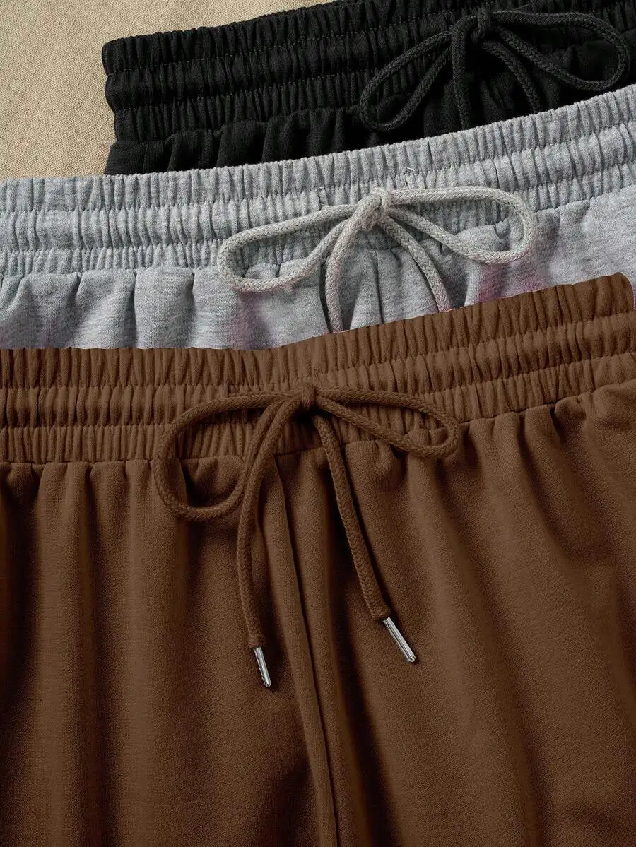 3pcs Solid Color Elastic Waist Drawstring Loose Fit Sport Shorts Lounge Pants
3pcs Solid Color Elastic Waist Drawstring Loose Fit Sport Shorts Lounge Pants