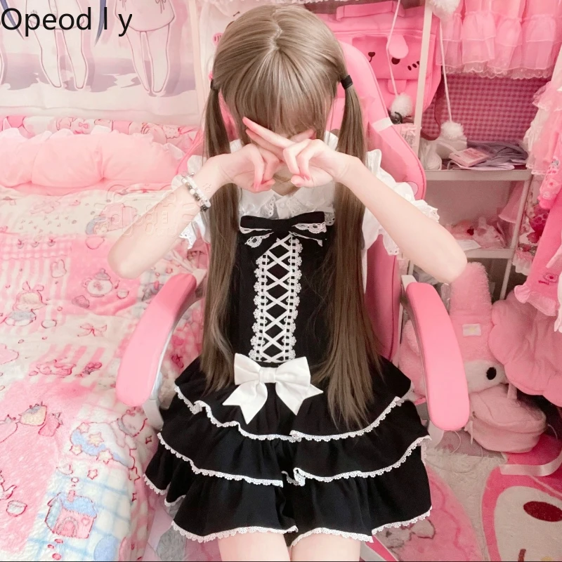 Original Lolita Cake Three-layer Strap Skirt Spring and Summer New Cute Girlish Temperament Princess Style Kawaii Short Dress
Original Lolita Cake Three-layer Strap Skirt Spring and Summer New Cute Girlish Temperament Princess Style Kawaii Short Dress