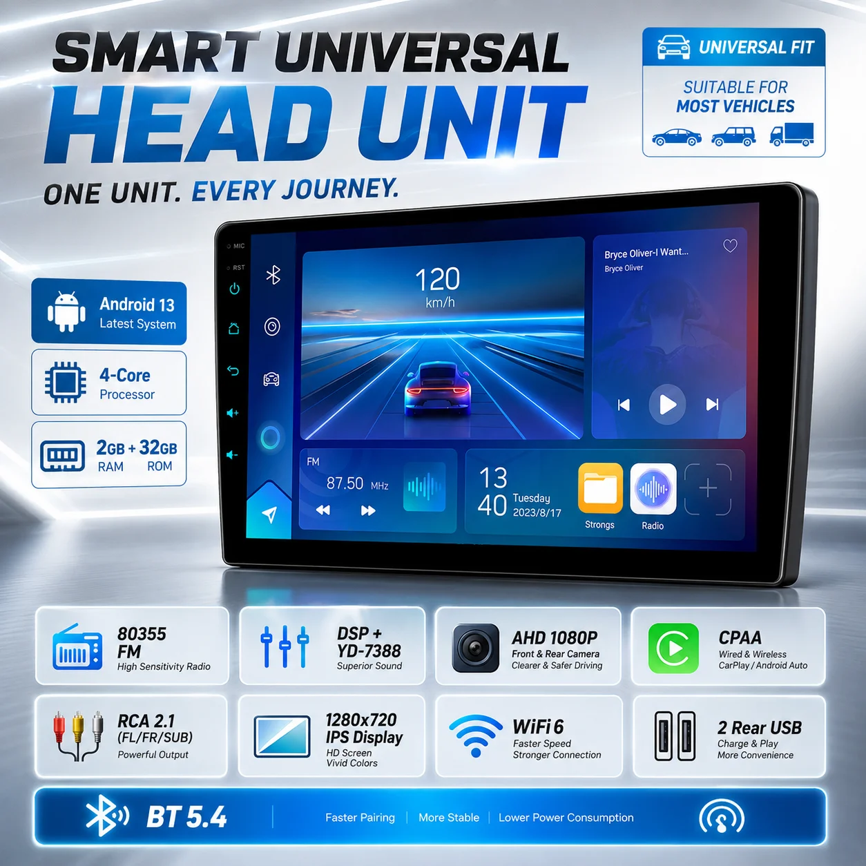 XFY 7"/9"/10" 8core 2 Din Car Radio Androidauto Carplay Android 13 GPS Car Audio WIFI BT IPS Automotive Multimedia Player NEW
XFY 7"/9"/10" 8core 2 Din Car Radio Androidauto Carplay Android 13 GPS Car Audio WIFI BT IPS Automotive Multimedia Player NEW
