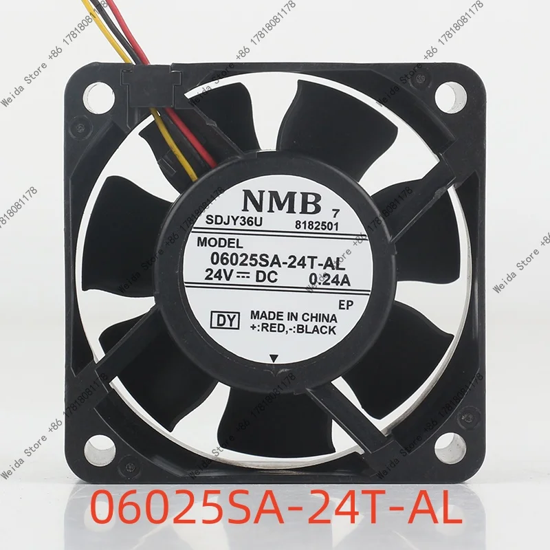 cooling fan NMB DC 24V 0.24A 6025 60X60X25MM 6CM dual ball converter Power supply chassis 3-wire 06025SA-24T-AL
cooling fan NMB DC 24V 0.24A 6025 60X60X25MM 6CM dual ball converter Power supply chassis 3-wire 06025SA-24T-AL