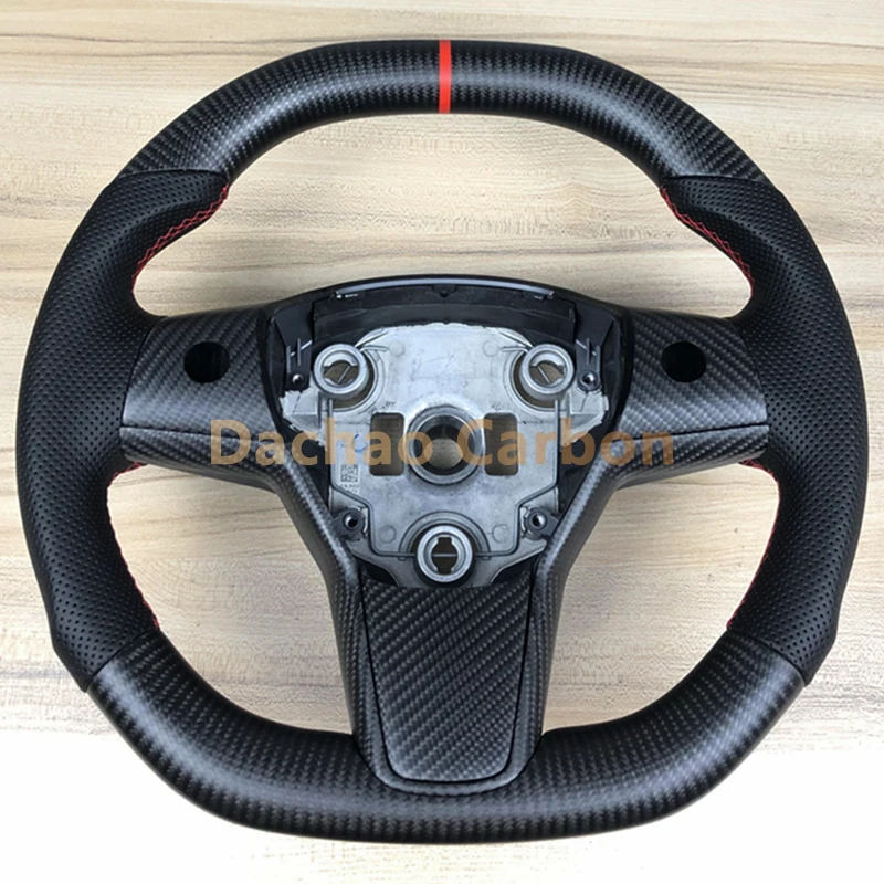 Dachao Real Carbon Fiber Steering Wheel For Tesla Model 3 Model Y 2016-2024 High Quality Leather Wheel Custom Style
Dachao Real Carbon Fiber Steering Wheel For Tesla Model 3 Model Y 2016-2024 High Quality Leather Wheel Custom Style