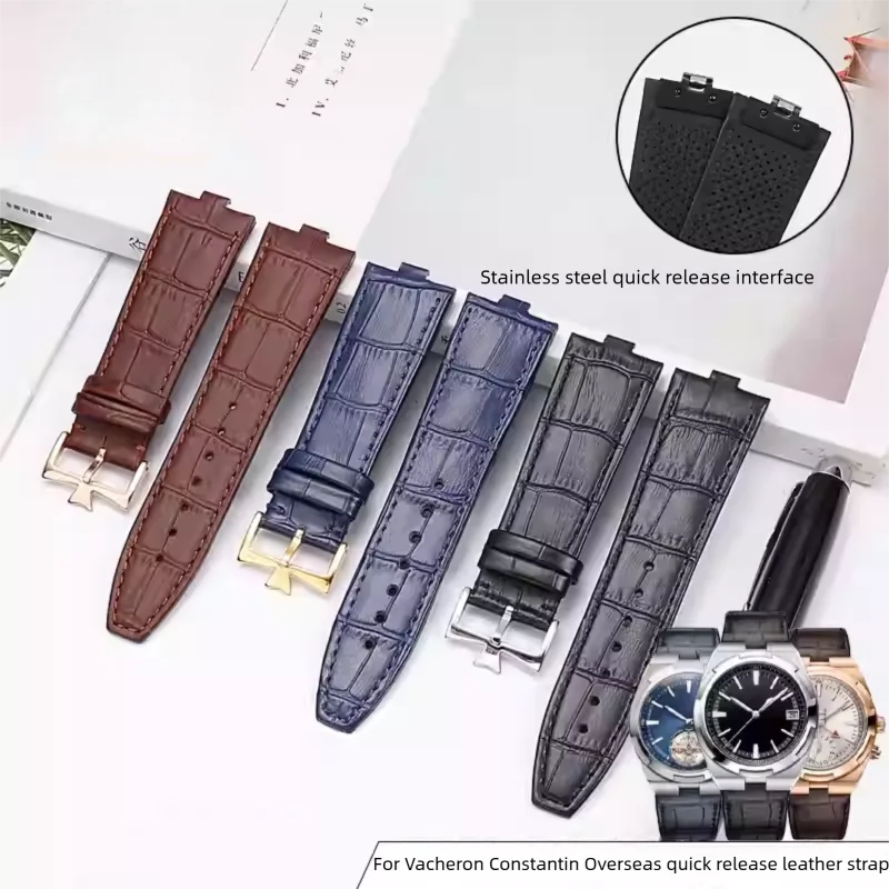 Quick release Genuine leather watch strap for Vacheron Constantin Overseas 4500V 5500V 7900V 24 mm steel end piece watchband
Quick release Genuine leather watch strap for Vacheron Constantin Overseas 4500V 5500V 7900V 24 mm steel end piece watchband