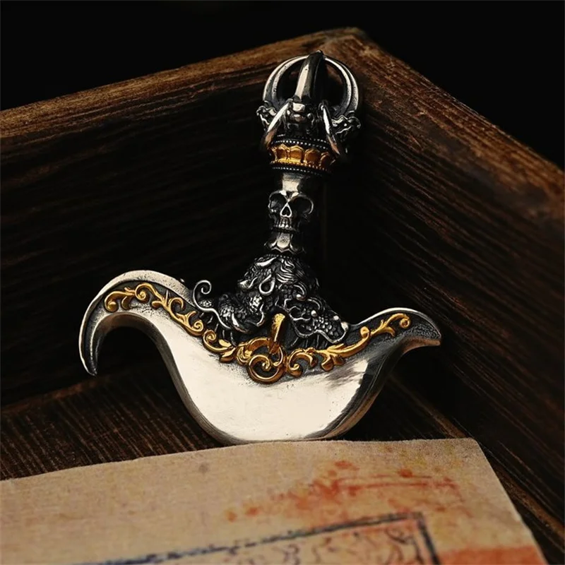 Ethnic Style Gold Collision Axe Vajra Pestle Pendant Men Jewelry Blessing Vajrakila Necklace Male Sweater Chain Accessories
Ethnic Style Gold Collision Axe Vajra Pestle Pendant Men Jewelry Blessing Vajrakila Necklace Male Sweater Chain Accessories