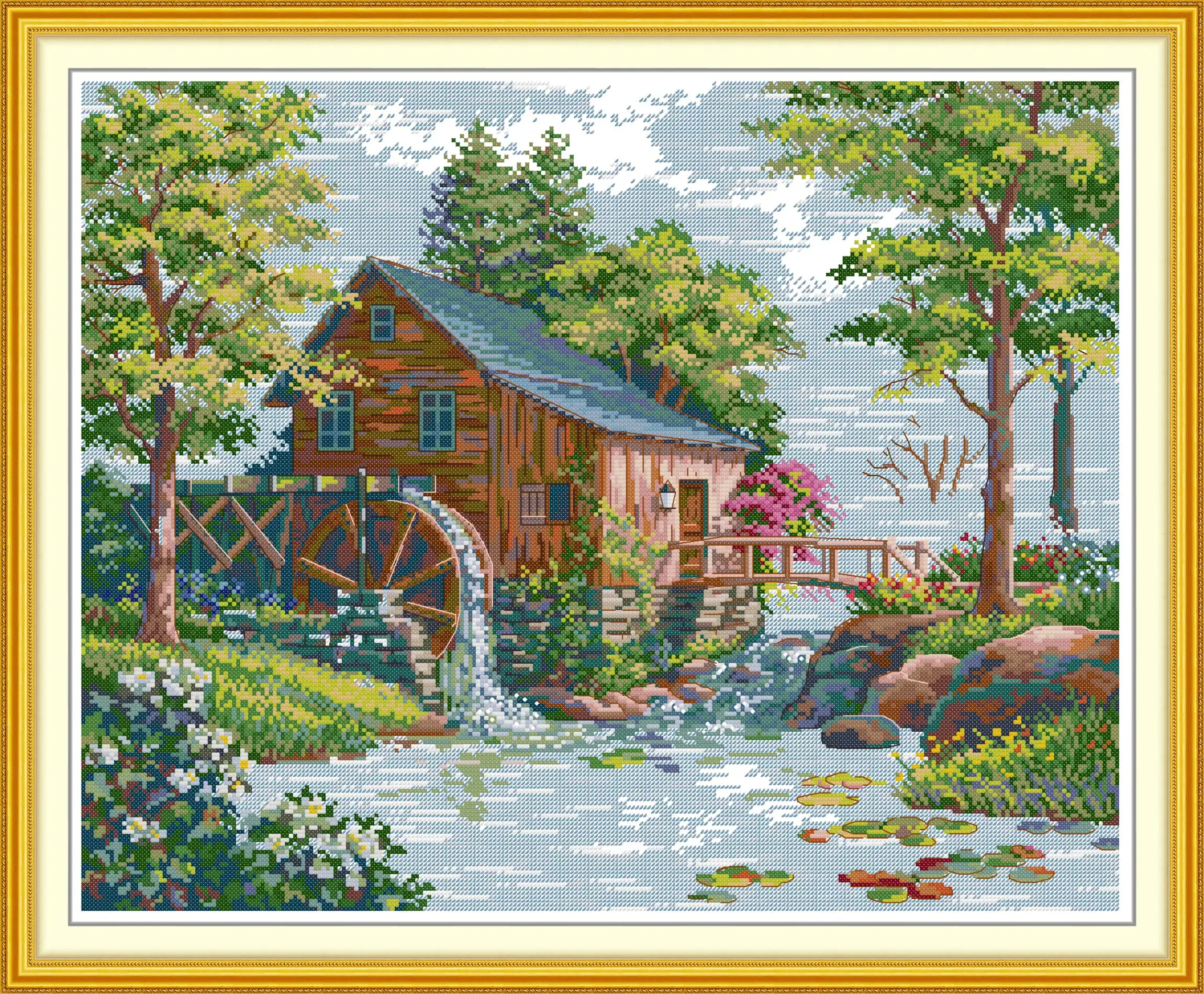 Cross-stitch Complete Set Water Mill 1 Kit Stamped Printed Counted Unprinted Cloth DMC Needlework Home Decor
Cross-stitch Complete Set Water Mill 1 Kit Stamped Printed Counted Unprinted Cloth DMC Needlework Home Decor