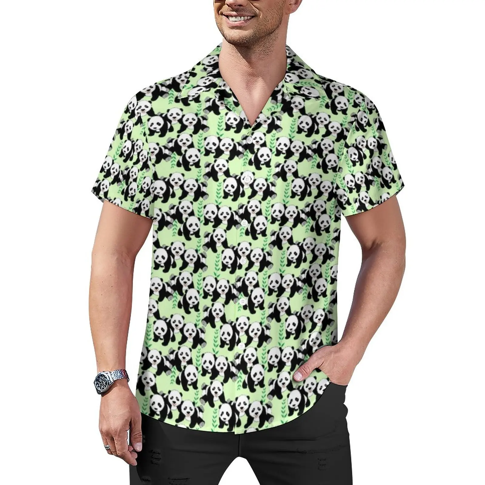 Panda Bears Print Vacation Shirt Animal Design Summer Casual Shirts Man Street Style Blouses Short-Sleeve Custom Tops Plus Size
Panda Bears Print Vacation Shirt Animal Design Summer Casual Shirts Man Street Style Blouses Short-Sleeve Custom Tops Plus Size