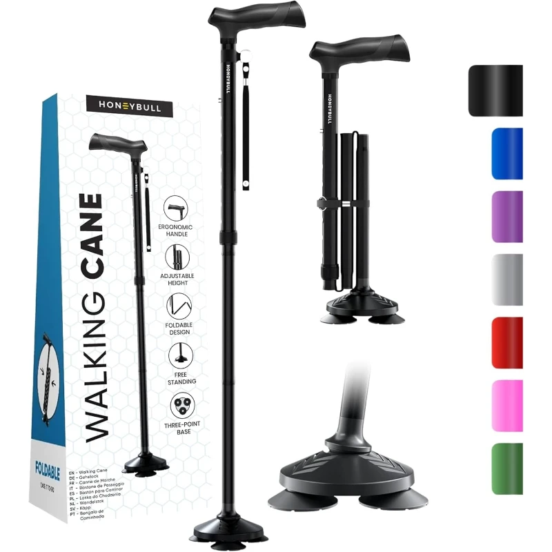 HONEYBULL Walking Cane for Men & Women - Foldable, Adjustable, Collapsible, Free Standing Cane, Pivot Tip, Heavy Duty |
HONEYBULL Walking Cane for Men & Women - Foldable, Adjustable, Collapsible, Free Standing Cane, Pivot Tip, Heavy Duty |