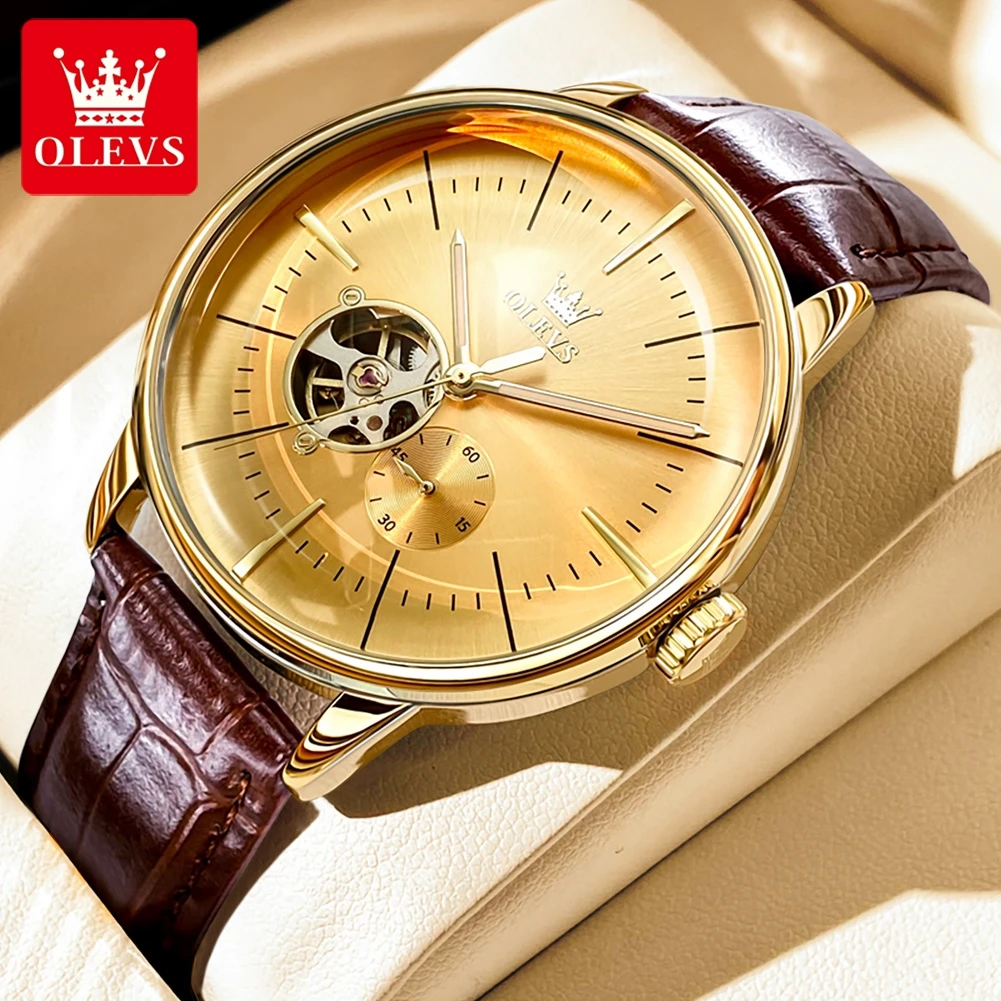 OLEVS 6708 Mechanical Automatic Mens Watches Luminous Waterproof Business Leather Strap Wristwatch Fashion for Man
OLEVS 6708 Mechanical Automatic Mens Watches Luminous Waterproof Business Leather Strap Wristwatch Fashion for Man