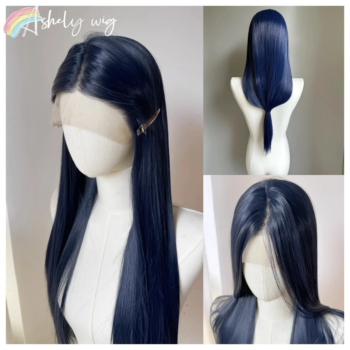 13*4 Dark Blue Lace Front Wig 24inch Long Straight Wigs for Cosplay The Legend of Luo Xiaohei Natural Looking Synthetic Wigs
13*4 Dark Blue Lace Front Wig 24inch Long Straight Wigs for Cosplay The Legend of Luo Xiaohei Natural Looking Synthetic Wigs