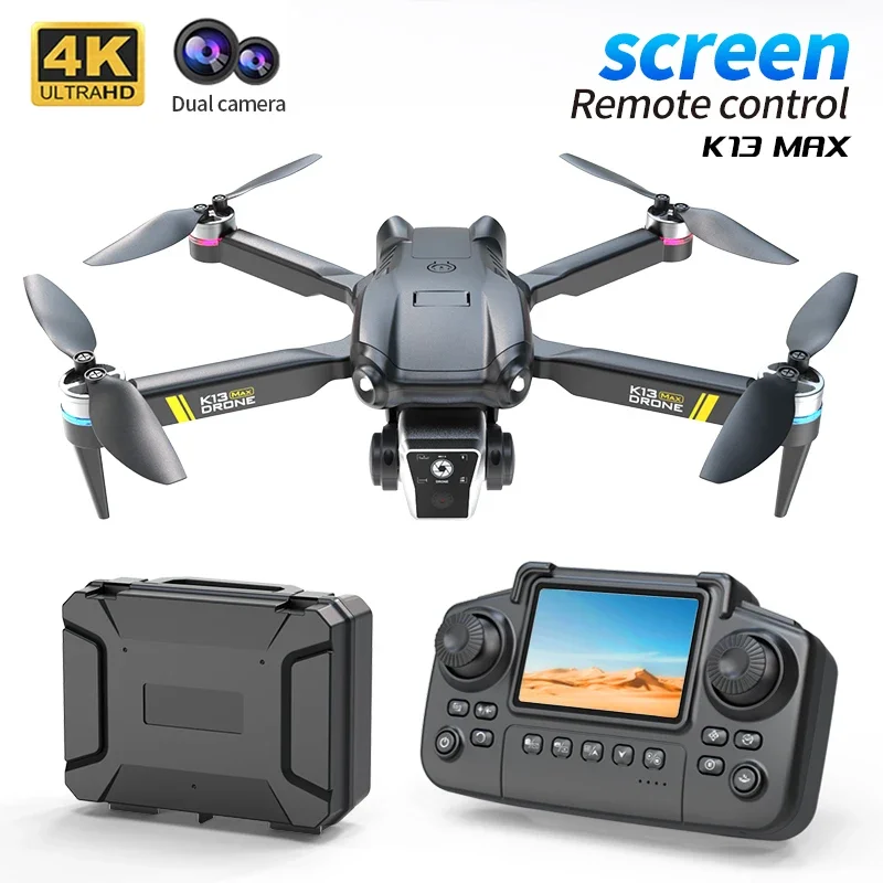 K13 Max RC Дрон 2,4G 4K Аэрофотосъемка с двойной камерой и экраном Дрон Бесщеточный квадрокоптер Самолет Игрушки для детей 
K13 Max RC Дрон 2,4G 4K Аэрофотосъемка с двойной камерой и экраном Дрон Бесщеточный квадрокоптер Самолет Игрушки для детей
