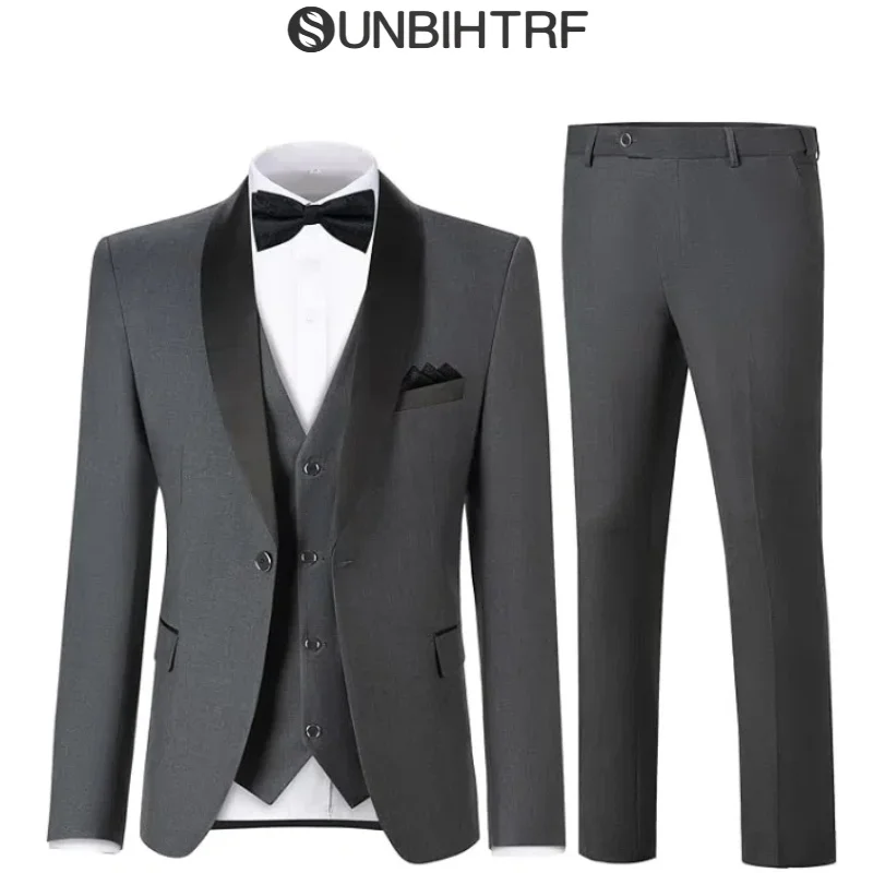 Mens 3 Piece Slim Fit Suit Set One Button Scarf Lapel Jacket Vest Pants Tuxedo Set Bow Tie Pocket Square
Mens 3 Piece Slim Fit Suit Set One Button Scarf Lapel Jacket Vest Pants Tuxedo Set Bow Tie Pocket Square