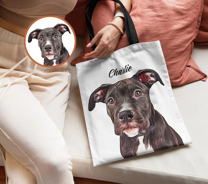 Canvas Tote Bag Personalized Custom Pet Memorial Dog Cat Portrait Name Print Cotton Shopping Bag Reusable Keepsake Gift
Canvas Tote Bag Personalized Custom Pet Memorial Dog Cat Portrait Name Print Cotton Shopping Bag Reusable Keepsake Gift