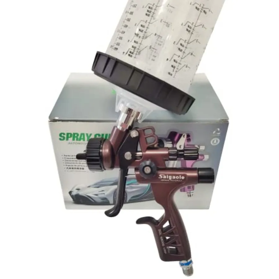HVLP 6800B spray gun for automotive painting, aluminum body, brown, low-pressure 260L/min with 1.3mm nozzle and no-wash cup
HVLP 6800B spray gun for automotive painting, aluminum body, brown, low-pressure 260L/min with 1.3mm nozzle and no-wash cup