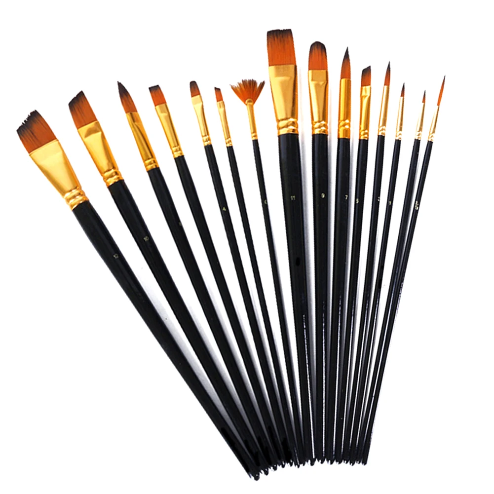 15 Pcs Artist Paint Brush Set Long Handle Portable For Watercolor Acrylic Oil Painting
15 Pcs Artist Paint Brush Set Long Handle Portable For Watercolor Acrylic Oil Painting