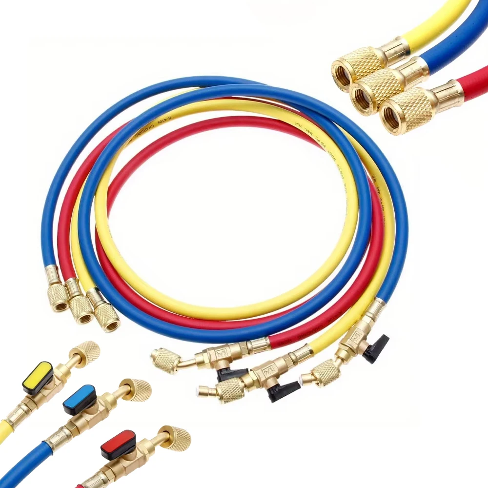 R134A Air Conditioner Refrigerant Charging Hose with Ball Valves for R410A R12 R22 R502 R404 Refrigerant Charging Hoses Tools
R134A Air Conditioner Refrigerant Charging Hose with Ball Valves for R410A R12 R22 R502 R404 Refrigerant Charging Hoses Tools