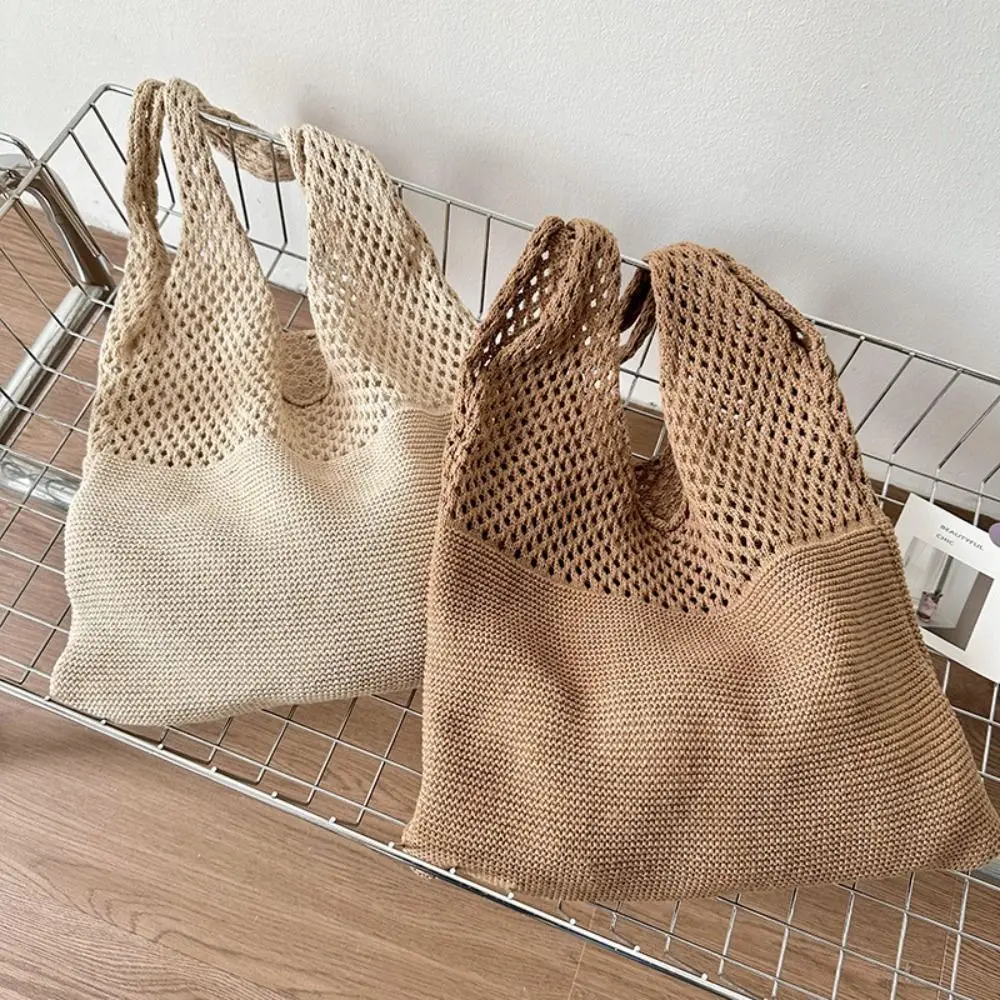 Solid Color Knitting Shoulder Bag Hollow Out Versatile Bohemian Crochet Tote Bag Large Capacity Casual Woven Handbag Travel
Solid Color Knitting Shoulder Bag Hollow Out Versatile Bohemian Crochet Tote Bag Large Capacity Casual Woven Handbag Travel