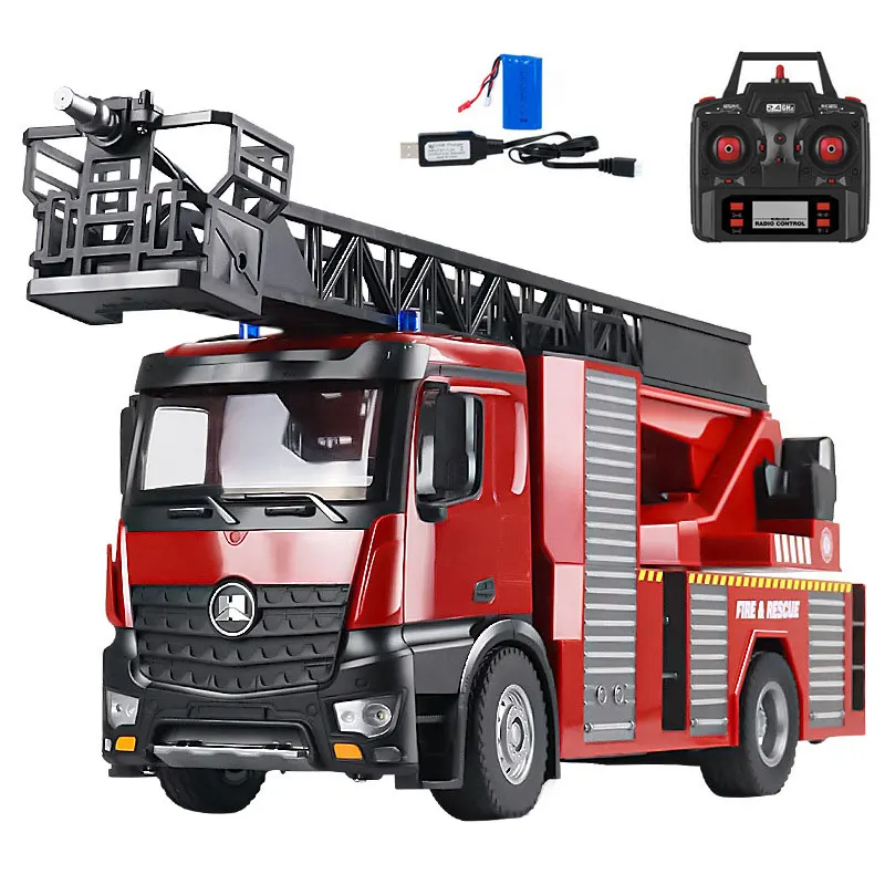 22CH RC Fire Truck with RC Aerial Ladder LED Light Sound Effect RC Fire Engine Spray Water Fire Sprinkler Truck Toys RC Car
22CH RC Fire Truck with RC Aerial Ladder LED Light Sound Effect RC Fire Engine Spray Water Fire Sprinkler Truck Toys RC Car