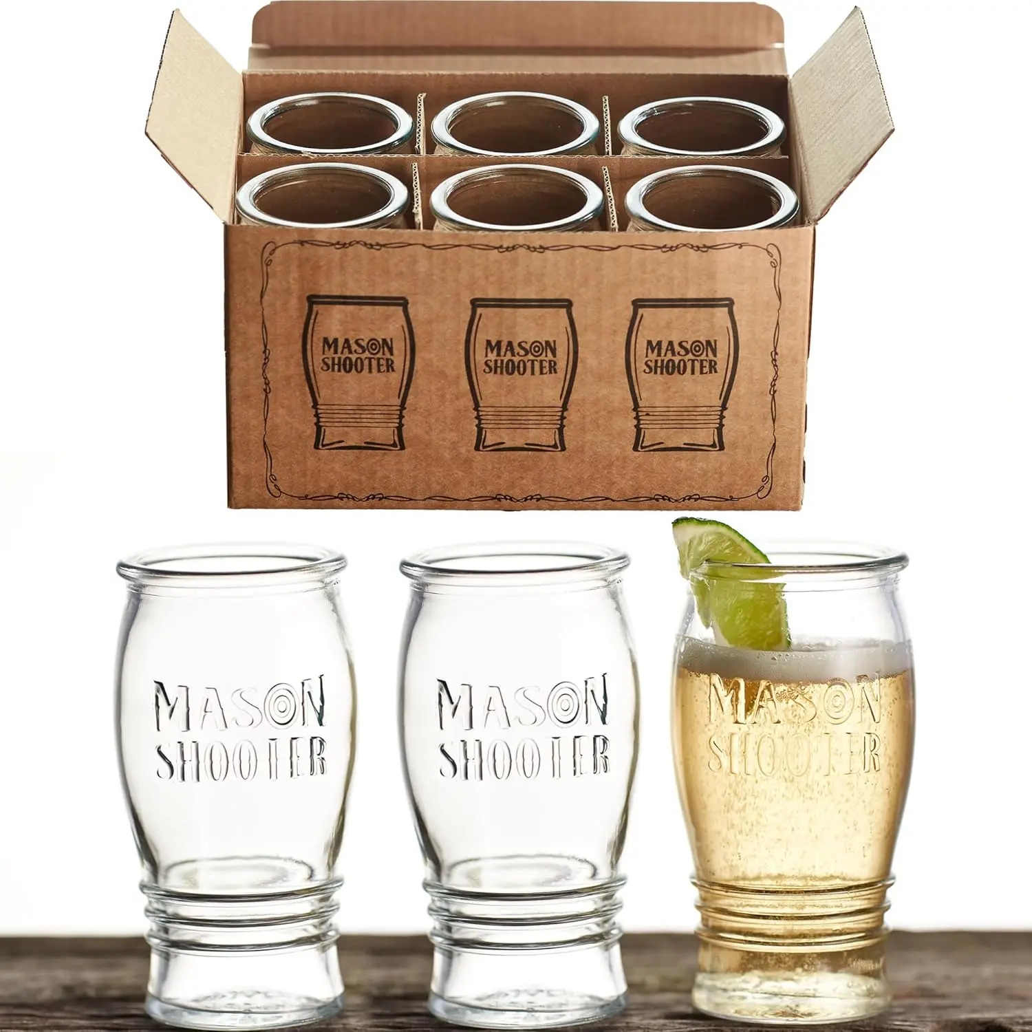 5 oz Mason Pilsner Beer Glasses Set of 6 - Unique Tulip Shape, Embossed Design, Perfect for Tasting & Gifts
5 oz Mason Pilsner Beer Glasses Set of 6 - Unique Tulip Shape, Embossed Design, Perfect for Tasting & Gifts