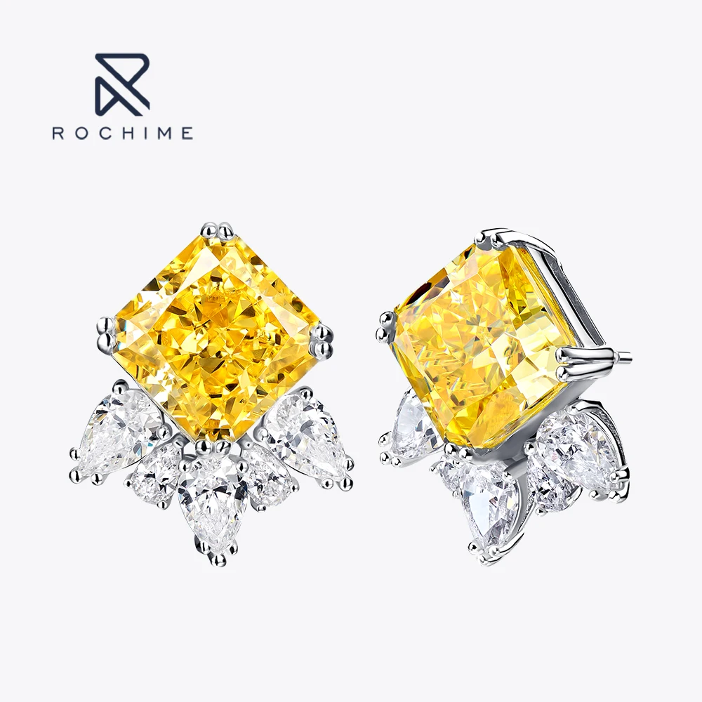Rochime Yellow Diamond Stud Earrings S925 Silver Gold Plated Zircon Jewelries For Girls
Rochime Yellow Diamond Stud Earrings S925 Silver Gold Plated Zircon Jewelries For Girls
