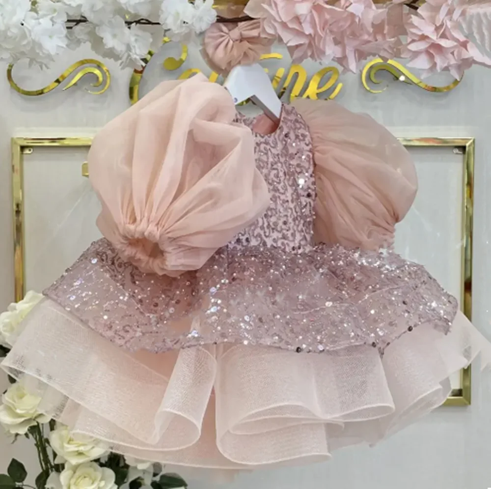 Customized Dusty Pink Flower Girl Dresses For Wedding Shiny Sequined Half Sleeves With Bow Kids Birthday Party Photo Shoot Gown
Customized Dusty Pink Flower Girl Dresses For Wedding Shiny Sequined Half Sleeves With Bow Kids Birthday Party Photo Shoot Gown