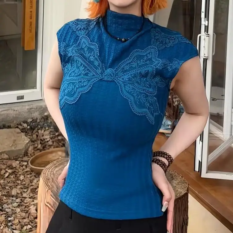 Korejpaa Vintage Clothes Butterfly Hook Lace Short Sleeve T Shirts Spring 2025 New Temperament Slimming Round Neck Tees Top
Korejpaa Vintage Clothes Butterfly Hook Lace Short Sleeve T Shirts Spring 2025 New Temperament Slimming Round Neck Tees Top