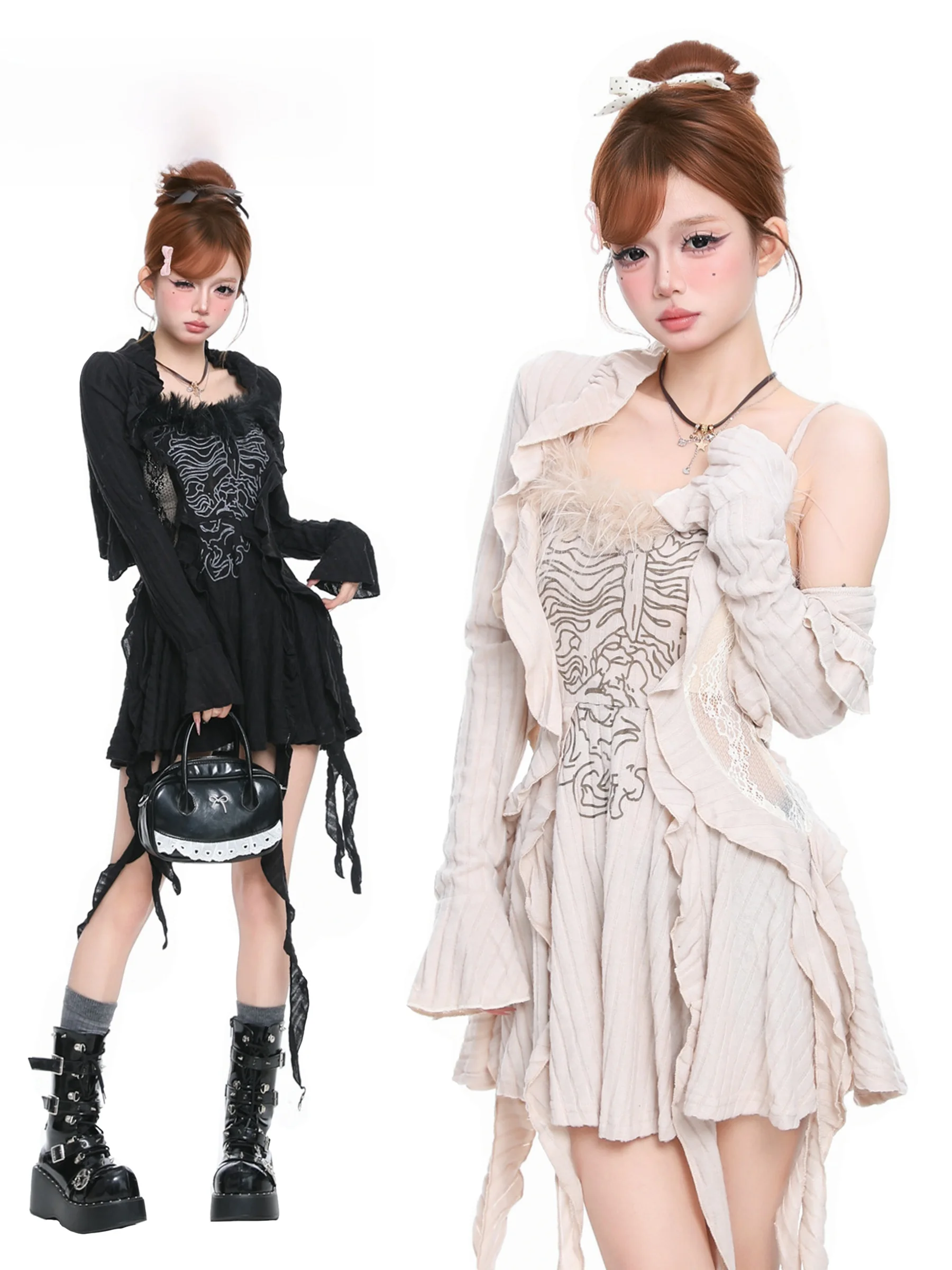 Basterds Punk Sle Lace Trim off oulder Dr Cardigan Set Women Asymmetrical Skirt Faionable Breathable Lightweight Cas...
Basterds Punk Sle Lace Trim off oulder Dr Cardigan Set Women Asymmetrical Skirt Faionable Breathable Lightweight Cas...