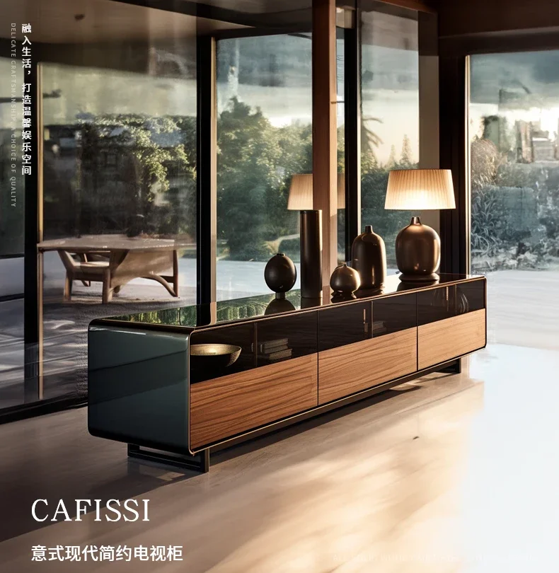 Simple luxury TV cabinet Italian minimalist living room simple wood grain color matching locker
Simple luxury TV cabinet Italian minimalist living room simple wood grain color matching locker