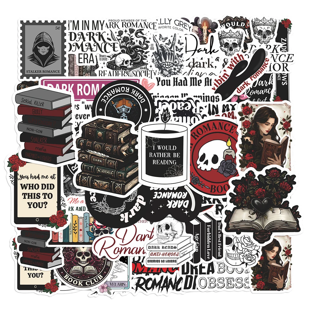 10/30/50pcs Dark Romantic Readers Cartoon Stickers Gothic Aesthetic Skull Decals Notebook Guitar Phone Laptop Sticker Decoration
10/30/50pcs Dark Romantic Readers Cartoon Stickers Gothic Aesthetic Skull Decals Notebook Guitar Phone Laptop Sticker Decoration