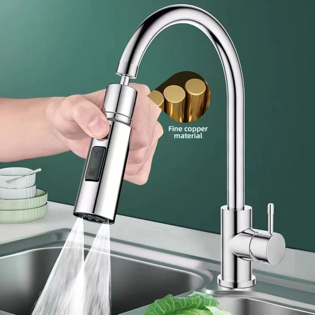 Universal Kitchen Faucet Sprayer 3 Spray Patterns Copper Material 720° Swivel Splash-proof Design Hot & Cold Water Universal
Universal Kitchen Faucet Sprayer 3 Spray Patterns Copper Material 720° Swivel Splash-proof Design Hot & Cold Water Universal