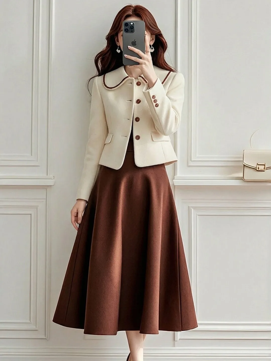 Elegant Spring Commute Women's Outfit Two-Piece Set Coat And Skirt High Waist A-Line Silhouette Long Sleeve Regular Fit
Elegant Spring Commute Women's Outfit Two-Piece Set Coat And Skirt High Waist A-Line Silhouette Long Sleeve Regular Fit