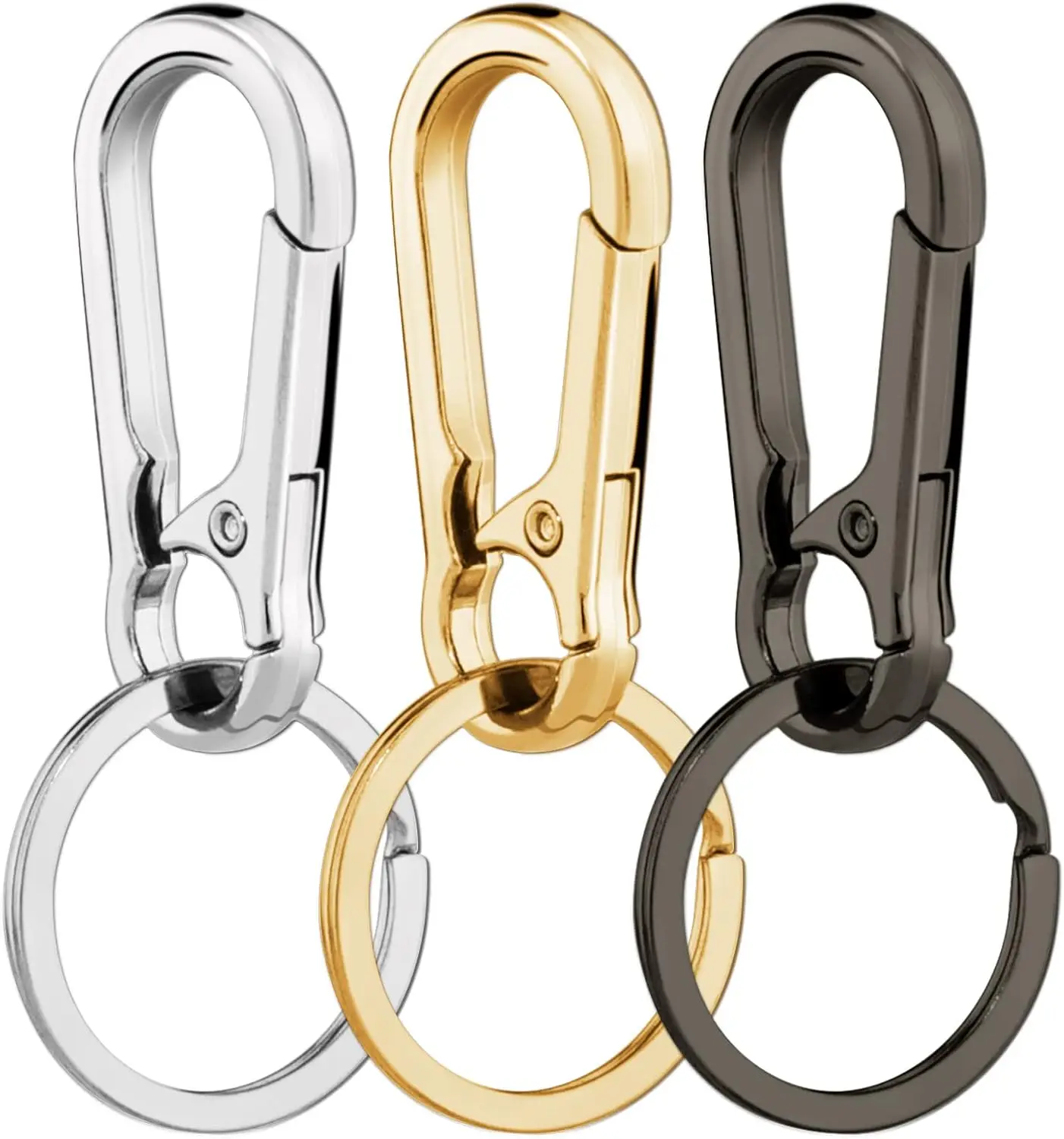 3-Piece Metal Keyring Set with Clip - Durable Key Chain Accessories
3-Piece Metal Keyring Set with Clip - Durable Key Chain Accessories