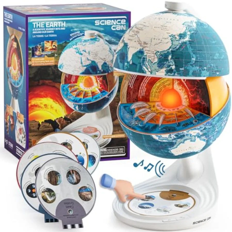 Openable Globe for 8 Inch Interactive World Globe Talking Model with Knowledge and Quiz Mode Bilingual STEM Toys for Ages 8-13
Openable Globe for 8 Inch Interactive World Globe Talking Model with Knowledge and Quiz Mode Bilingual STEM Toys for Ages 8-13