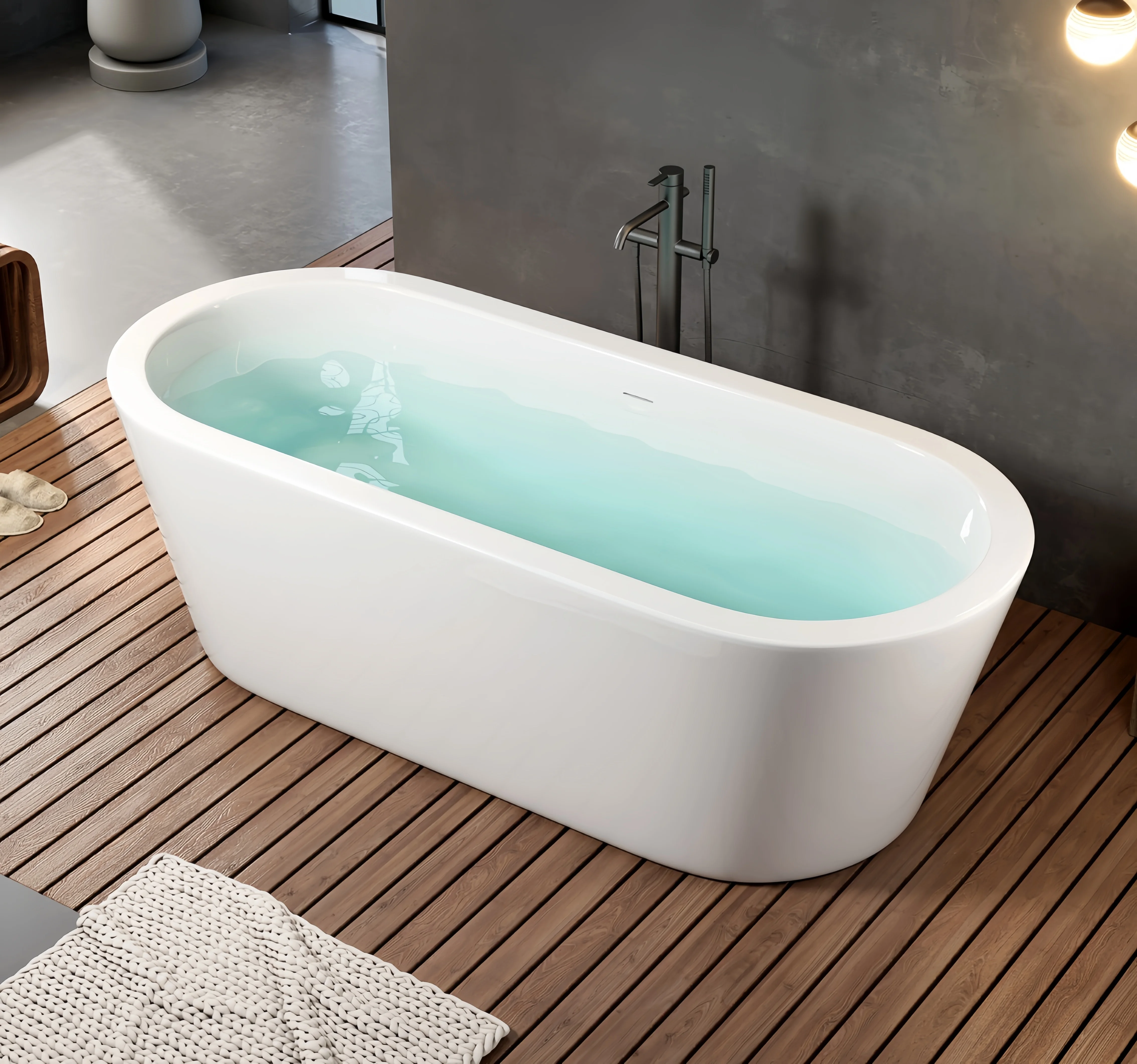 Acrylic Freestanding Oval Soaking Bathtub Chrome Drain White Color Modern Design Indoor Bathroom Use 5 Year Warranty
Acrylic Freestanding Oval Soaking Bathtub Chrome Drain White Color Modern Design Indoor Bathroom Use 5 Year Warranty