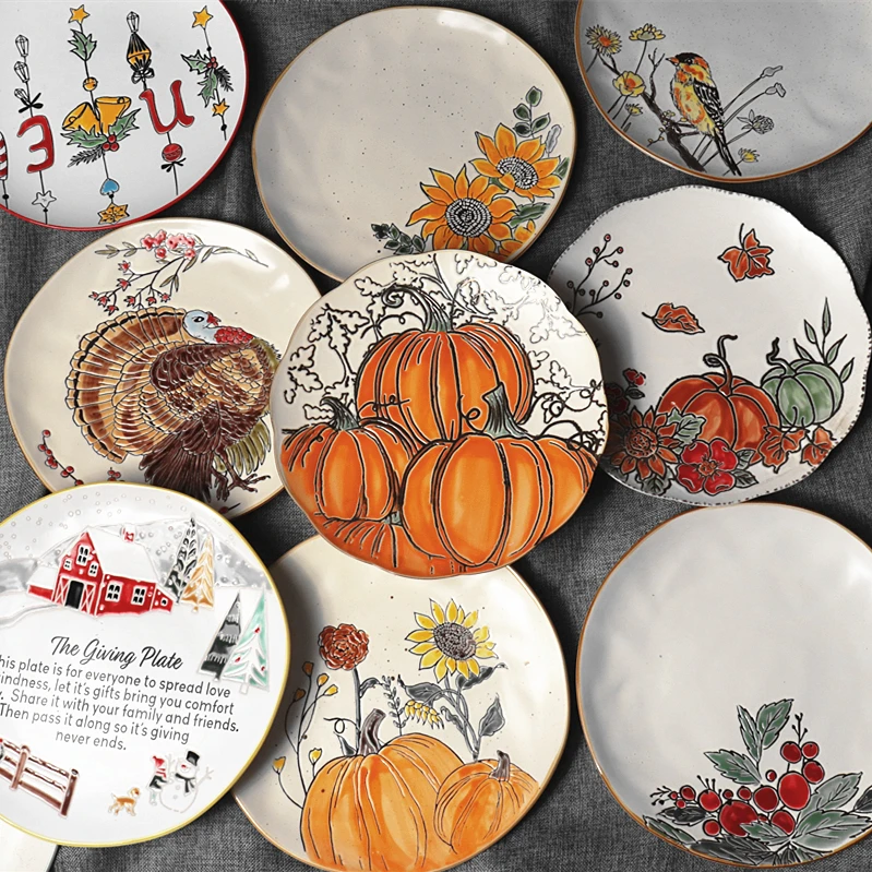 European Round Plate Ceramic Hand-painted Cake Plate Household Dish Round Steak Plate Halloween Themed Tableware
European Round Plate Ceramic Hand-painted Cake Plate Household Dish Round Steak Plate Halloween Themed Tableware