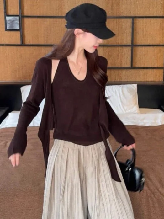 Ele Long Sve Knitted Top Women's Faionable Ne Hanging Self-Kept Sle Autumn New Arrival Slimming Top
Ele Long Sve Knitted Top Women's Faionable Ne Hanging Self-Kept Sle Autumn New Arrival Slimming Top