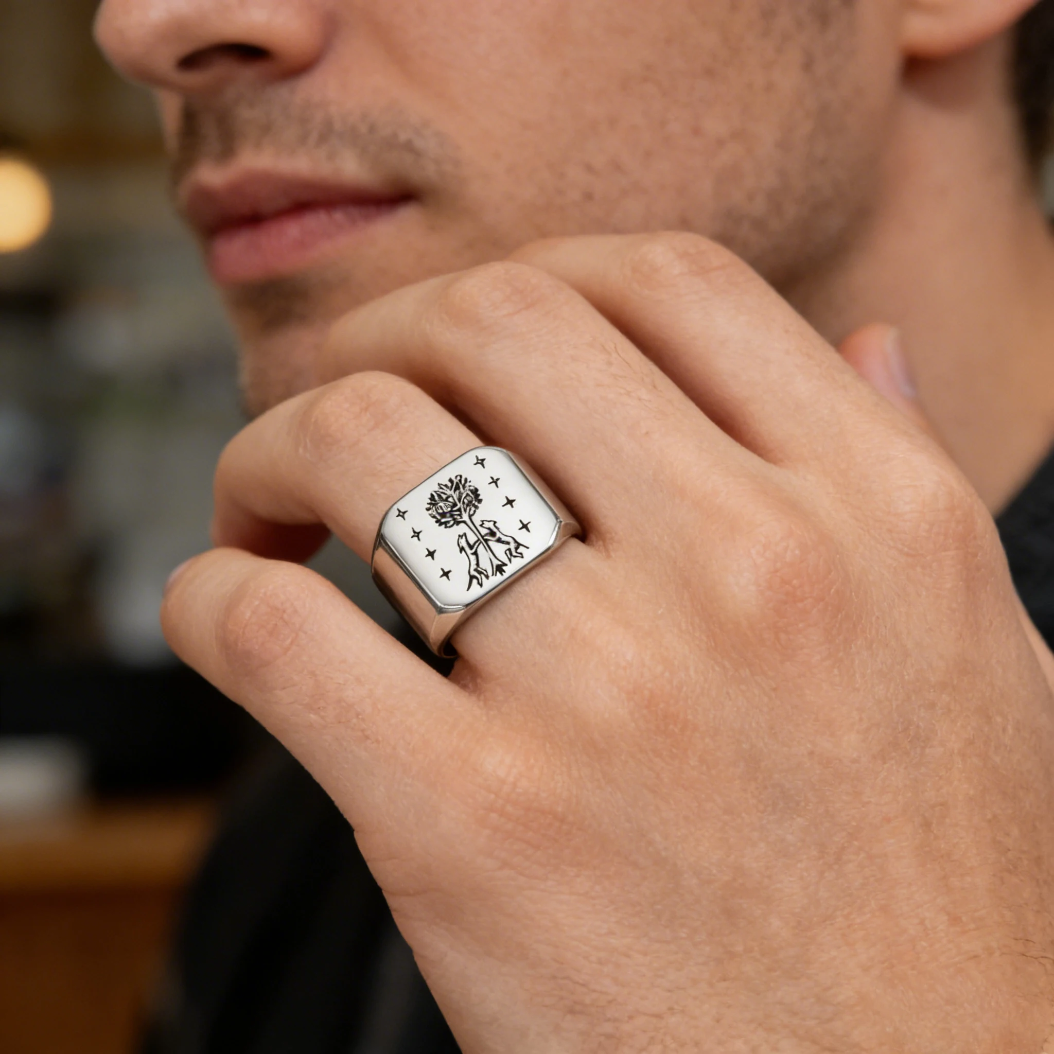 Custom Laser Engraved Square Ring, Personalized Picture Logo Portrait Letter Stainless Steel Jewelry Gift for Family Men Women
Custom Laser Engraved Square Ring, Personalized Picture Logo Portrait Letter Stainless Steel Jewelry Gift for Family Men Women