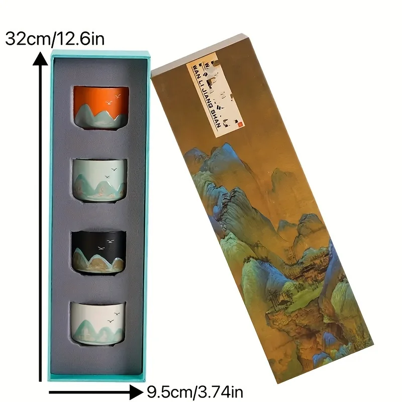 4pcs set, teacup, Chinese New Year tea gift box, Family Love, Chinese landscape Painting style teacup, water cup, Kung Fu teacup
4pcs set, teacup, Chinese New Year tea gift box, Family Love, Chinese landscape Painting style teacup, water cup, Kung Fu teacup