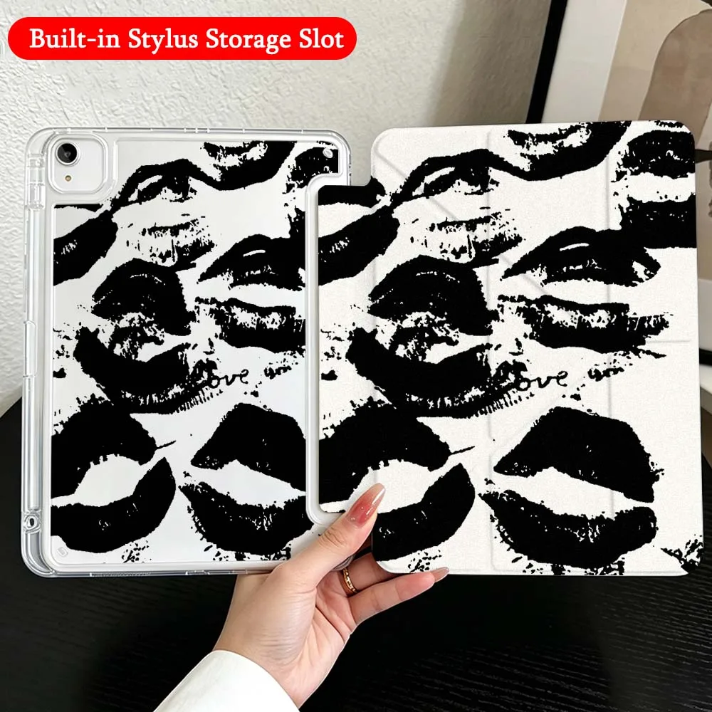 Kiss Lips Love Words For iPad Mini Pro Air 5 6 7 8 9 10th 11th 11 9.7 10.9 13 inch Transparent Y-Shaped Folding Tablet Case
Kiss Lips Love Words For iPad Mini Pro Air 5 6 7 8 9 10th 11th 11 9.7 10.9 13 inch Transparent Y-Shaped Folding Tablet Case
