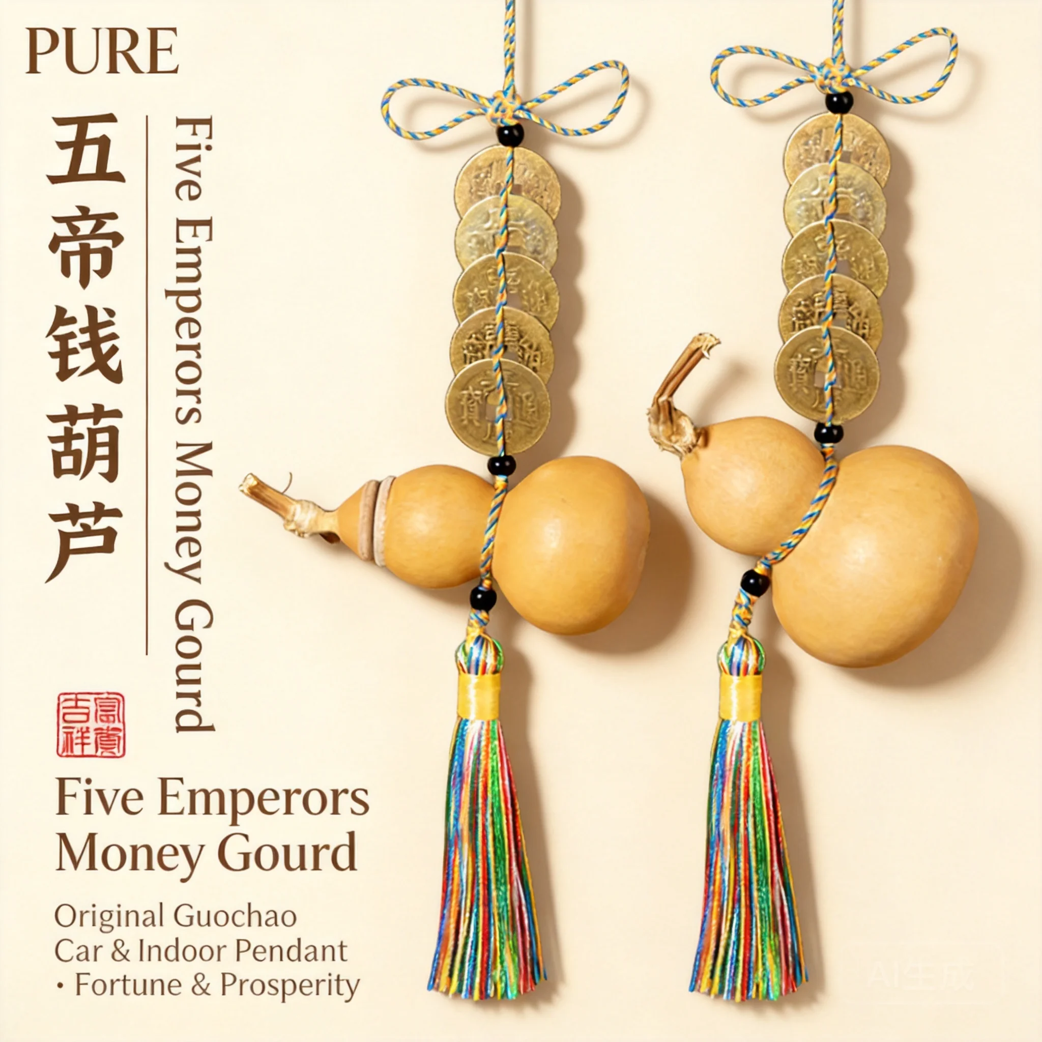 Chinese Style Lucky Natural Open Gourd Hanging Ornament Brass Five Emperor Coins Feng Shui Blessing Fortune Wealth Pendant For
Chinese Style Lucky Natural Open Gourd Hanging Ornament Brass Five Emperor Coins Feng Shui Blessing Fortune Wealth Pendant For