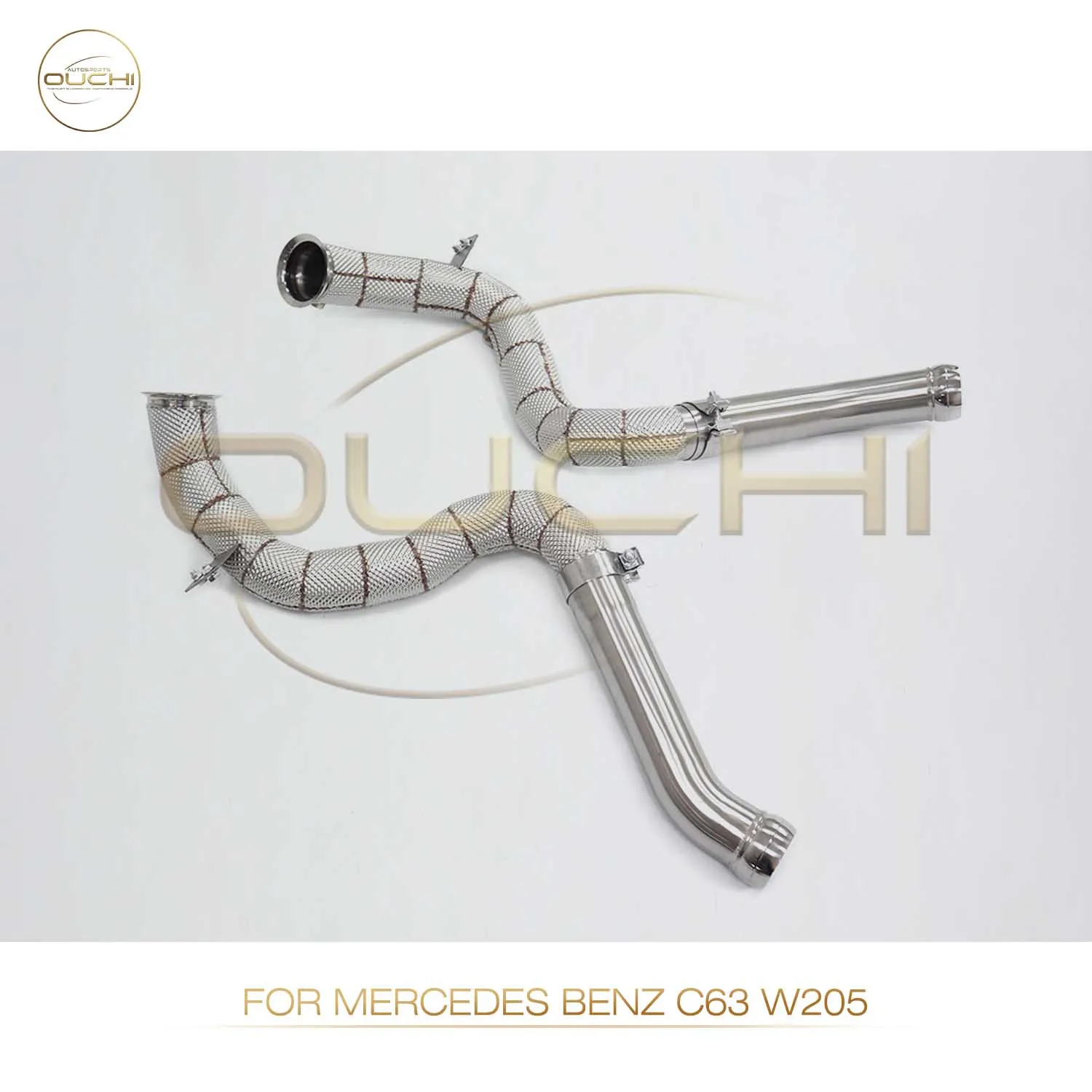 Ouchi Stainless Steel Downpipe for Mercedes-Benz C63 W205 With Heat Shield Performance Exhaust System Upgrade Part
Ouchi Stainless Steel Downpipe for Mercedes-Benz C63 W205 With Heat Shield Performance Exhaust System Upgrade Part