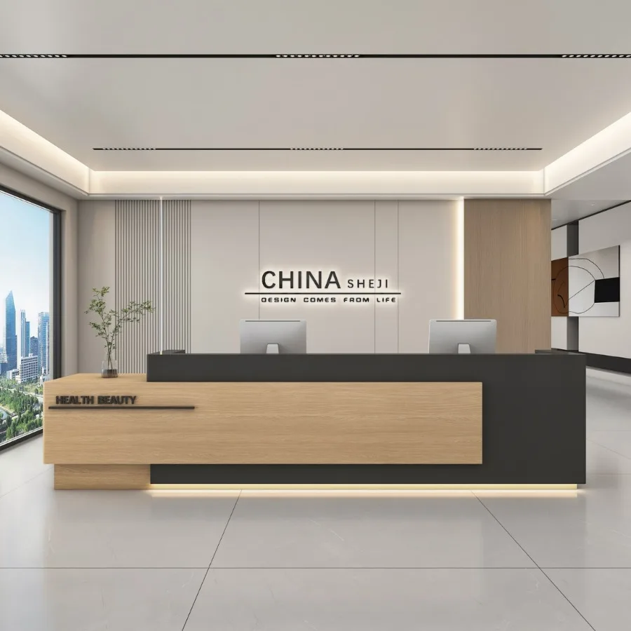 Simple Modern Luxury Reception Desk Sophistication Solid Reception Desk Nordic Reinforced Office Furniture Mesa De Recepção LJ40
Simple Modern Luxury Reception Desk Sophistication Solid Reception Desk Nordic Reinforced Office Furniture Mesa De Recepção LJ40