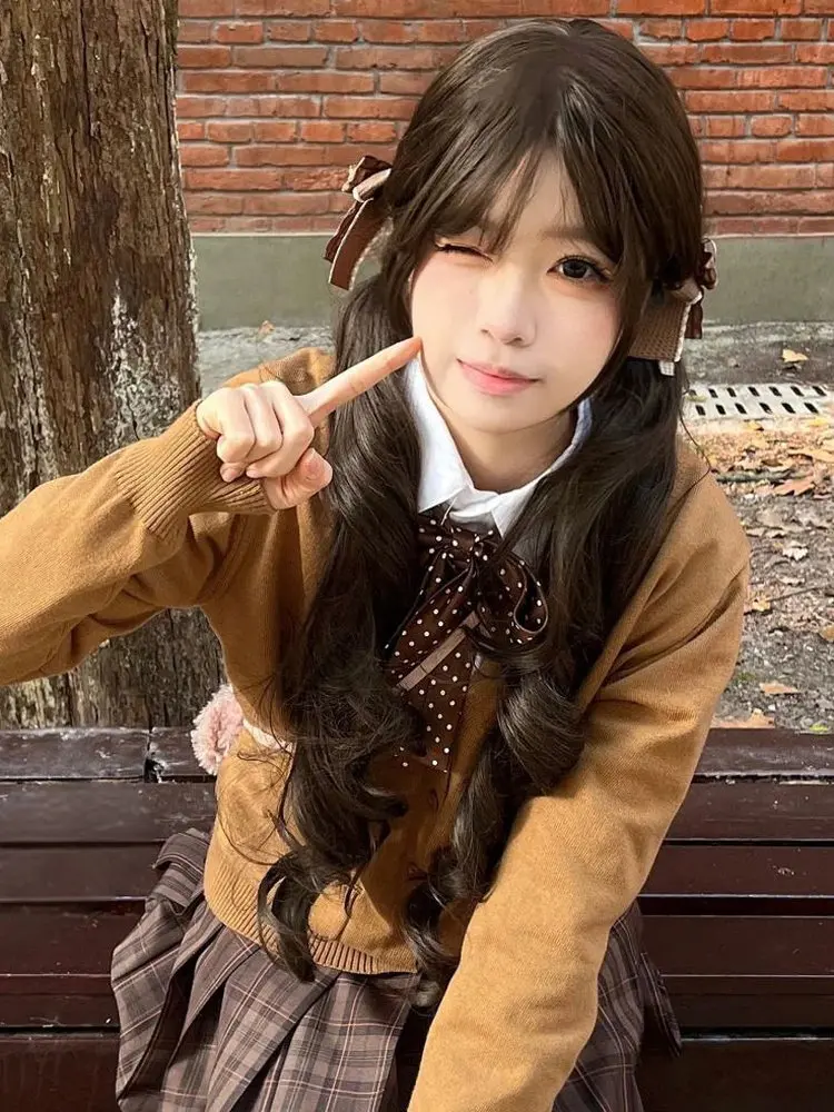 Autumn Winter Long Sleeve Cardigan Sweater Jk Style College Wind Knitted Outerwear Caramel Crème Brulee Top Layering Piece
Autumn Winter Long Sleeve Cardigan Sweater Jk Style College Wind Knitted Outerwear Caramel Crème Brulee Top Layering Piece