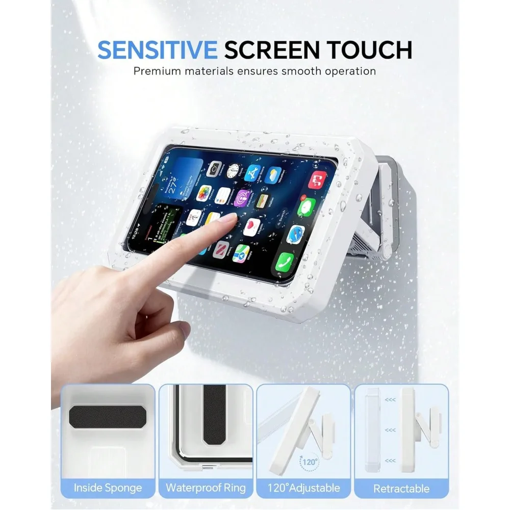 Wall Mounted Waterproof Shower Phone Holder, 480° Rotatable Phone Stand, Phone Accessories Quick Ship Items For Bathroom Kitchen
Wall Mounted Waterproof Shower Phone Holder, 480° Rotatable Phone Stand, Phone Accessories Quick Ship Items For Bathroom Kitchen