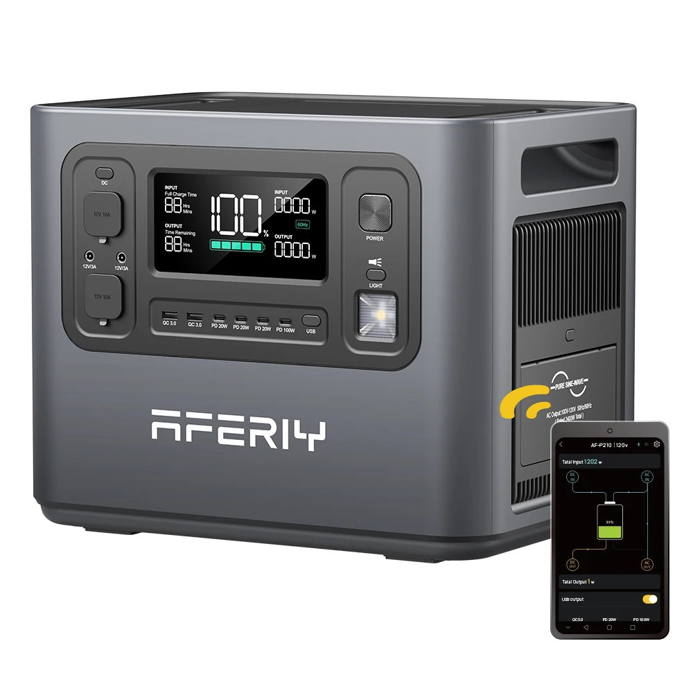 AFERIY P210 Camping Lithium Battery Energy Storage Battery Box DC Power Inverters Sun Power Generator
AFERIY P210 Camping Lithium Battery Energy Storage Battery Box DC Power Inverters Sun Power Generator