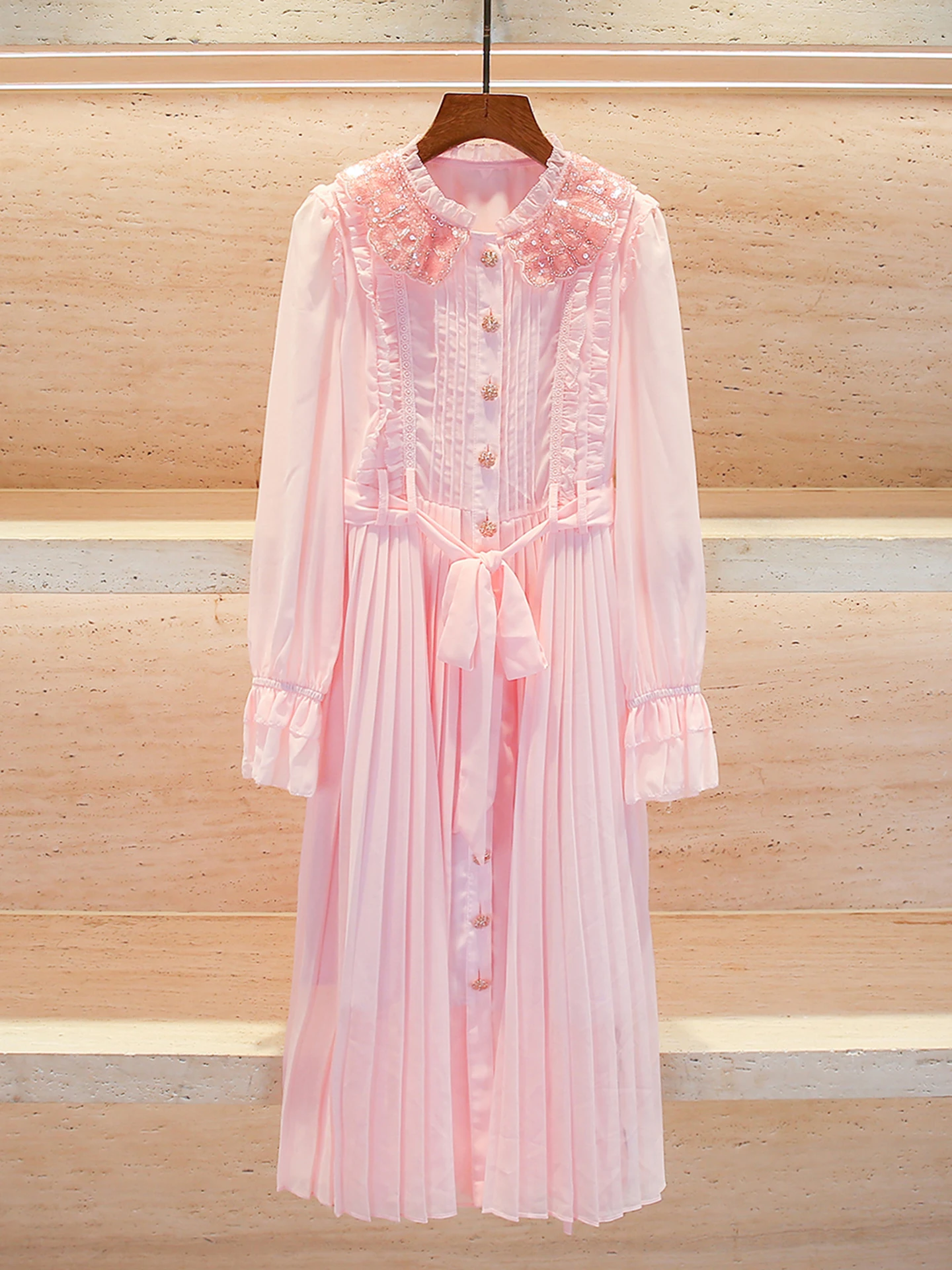 Sweet Embellied Doll Collar Pleated Dr Women's Premium Spring Collection Commute Sle High Waist Long Sve H-ape Dr
Sweet Embellied Doll Collar Pleated Dr Women's Premium Spring Collection Commute Sle High Waist Long Sve H-ape Dr